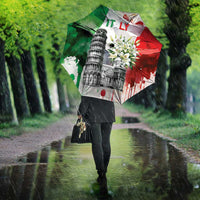 Italy Pisa Tower Umbrella White Lily With Flag Style - Wonder Print Shop