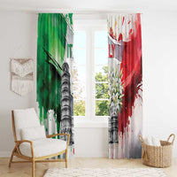 Italy Pisa Tower Window Curtain White Lily With Flag Style - Wonder Print Shop