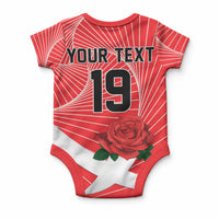 England Rugby Custom Baby Onesie English Red Rose Champions - Red