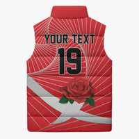 England Rugby Custom Sleeveless Puffer Jacket English Red Rose Champions - Red