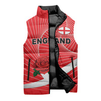 England Rugby Custom Sleeveless Puffer Jacket English Red Rose Champions - Red