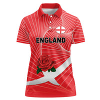 England Rugby Custom Women Polo Shirt English Red Rose Champions - Red