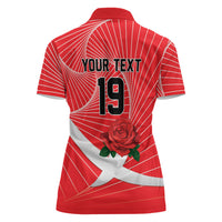 England Rugby Custom Women Polo Shirt English Red Rose Champions - Red