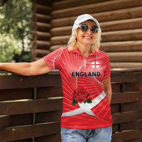 England Rugby Custom Women Polo Shirt English Red Rose Champions - Red
