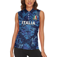 Italy Rugby Custom Women Sleeveless Polo Shirt Gli Azzurri Champions