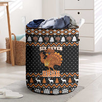 Thanksgiving Turkey Six Seven Bruh Laundry Basket Meme Gen Alpha Slang - Wonder Print Shop