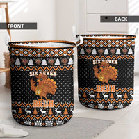 Thanksgiving Turkey Six Seven Bruh Laundry Basket Meme Gen Alpha Slang - Wonder Print Shop