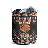 Thanksgiving Turkey Six Seven Bruh Laundry Basket Meme Gen Alpha Slang - Wonder Print Shop