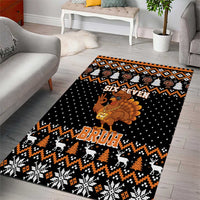 Thanksgiving Turkey Six Seven Bruh Area Rug Meme Gen Alpha Slang - Wonder Print Shop