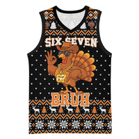 Thanksgiving Turkey Six Seven Bruh Basketball Jersey Meme Gen Alpha Slang - Wonder Print Shop