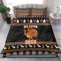 Thanksgiving Turkey Six Seven Bruh Bedding Set Meme Gen Alpha Slang - Wonder Print Shop