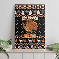 Thanksgiving Turkey Six Seven Bruh Canvas Wall Art Meme Gen Alpha Slang - Wonder Print Shop