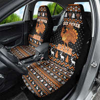 Thanksgiving Turkey Six Seven Bruh Car Seat Cover Meme Gen Alpha Slang - Wonder Print Shop
