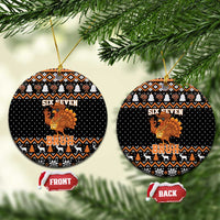 Thanksgiving Turkey Six Seven Bruh Ceramic Ornament Meme Gen Alpha Slang - Wonder Print Shop