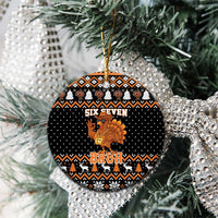 Thanksgiving Turkey Six Seven Bruh Ceramic Ornament Meme Gen Alpha Slang - Wonder Print Shop