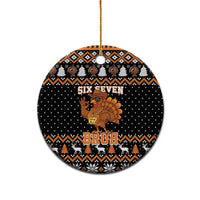 Thanksgiving Turkey Six Seven Bruh Ceramic Ornament Meme Gen Alpha Slang - Wonder Print Shop
