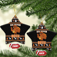Thanksgiving Turkey Six Seven Bruh Ceramic Ornament Meme Gen Alpha Slang - Wonder Print Shop