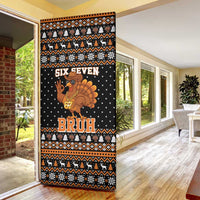 Thanksgiving Turkey Six Seven Bruh Door Cover Meme Gen Alpha Slang - Wonder Print Shop