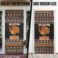 Thanksgiving Turkey Six Seven Bruh Door Cover Meme Gen Alpha Slang - Wonder Print Shop