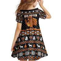 Thanksgiving Turkey Six Seven Bruh Family Matching Mermaid Dress and Hawaiian Shirt Meme Gen Alpha Slang - Wonder Print Shop