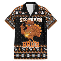Thanksgiving Turkey Six Seven Bruh Family Matching Mermaid Dress and Hawaiian Shirt Meme Gen Alpha Slang - Wonder Print Shop