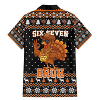 Thanksgiving Turkey Six Seven Bruh Family Matching Mermaid Dress and Hawaiian Shirt Meme Gen Alpha Slang - Wonder Print Shop