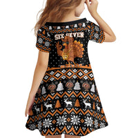 Thanksgiving Turkey Six Seven Bruh Family Matching Summer Maxi Dress and Hawaiian Shirt Meme Gen Alpha Slang - Wonder Print Shop