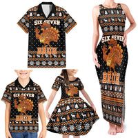 Thanksgiving Turkey Six Seven Bruh Family Matching Tank Maxi Dress and Hawaiian Shirt Meme Gen Alpha Slang - Wonder Print Shop