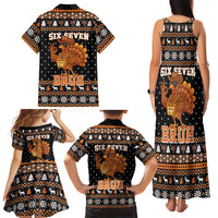 Thanksgiving Turkey Six Seven Bruh Family Matching Tank Maxi Dress and Hawaiian Shirt Meme Gen Alpha Slang - Wonder Print Shop