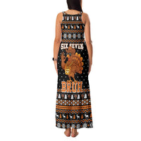 Thanksgiving Turkey Six Seven Bruh Family Matching Tank Maxi Dress and Hawaiian Shirt Meme Gen Alpha Slang - Wonder Print Shop