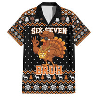 Thanksgiving Turkey Six Seven Bruh Hawaiian Shirt Meme Gen Alpha Slang - Wonder Print Shop