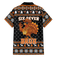 Thanksgiving Turkey Six Seven Bruh Hawaiian Shirt Meme Gen Alpha Slang - Wonder Print Shop