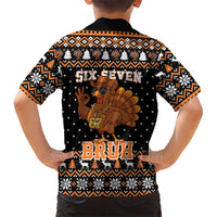 Thanksgiving Turkey Six Seven Bruh Hawaiian Shirt Meme Gen Alpha Slang - Wonder Print Shop