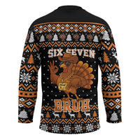Thanksgiving Turkey Six Seven Bruh Hockey Jersey Meme Gen Alpha Slang - Wonder Print Shop