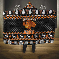 Thanksgiving Turkey Six Seven Bruh Hooded Blanket Meme Gen Alpha Slang - Wonder Print Shop