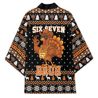 Thanksgiving Turkey Six Seven Bruh Kimono Meme Gen Alpha Slang - Wonder Print Shop
