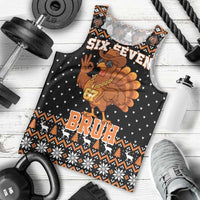 Thanksgiving Turkey Six Seven Bruh Men Tank Top Meme Gen Alpha Slang - Wonder Print Shop