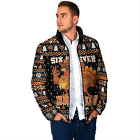Thanksgiving Turkey Six Seven Bruh Padded Jacket Meme Gen Alpha Slang - Wonder Print Shop