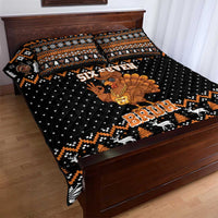 Thanksgiving Turkey Six Seven Bruh Quilt Bed Set Meme Gen Alpha Slang - Wonder Print Shop