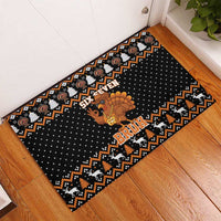 Thanksgiving Turkey Six Seven Bruh Rubber Doormat Meme Gen Alpha Slang - Wonder Print Shop