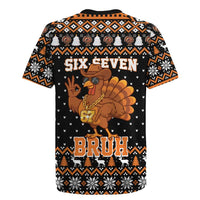 Thanksgiving Turkey Six Seven Bruh Rugby Jersey Meme Gen Alpha Slang - Wonder Print Shop