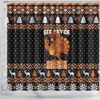 Thanksgiving Turkey Six Seven Bruh Shower Curtain Meme Gen Alpha Slang - Wonder Print Shop