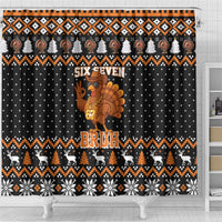 Thanksgiving Turkey Six Seven Bruh Shower Curtain Meme Gen Alpha Slang - Wonder Print Shop