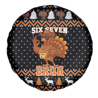 Thanksgiving Turkey Six Seven Bruh Spare Tire Cover Meme Gen Alpha Slang - Wonder Print Shop
