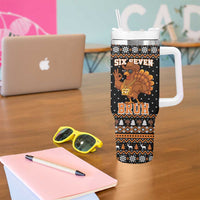 Thanksgiving Turkey Six Seven Bruh Tumbler With Handle Meme Gen Alpha Slang - Wonder Print Shop