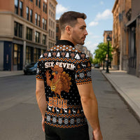 Thanksgiving Turkey Six Seven Bruh Zipper Polo Shirt Meme Gen Alpha Slang - Wonder Print Shop