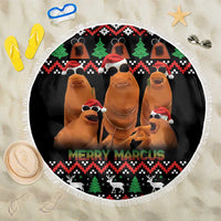 Marcus The Worm Christmas Beach Blanket Funny Gen Alpha Meme Slang - Wonder Print Shop