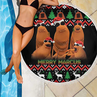 Marcus The Worm Christmas Beach Blanket Funny Gen Alpha Meme Slang - Wonder Print Shop