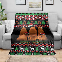 Marcus The Worm Christmas Blanket Funny Gen Alpha Meme Slang - Wonder Print Shop