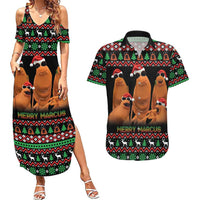 Marcus The Worm Christmas Couples Matching Summer Maxi Dress and Hawaiian Shirt Funny Gen Alpha Meme Slang - Wonder Print Shop